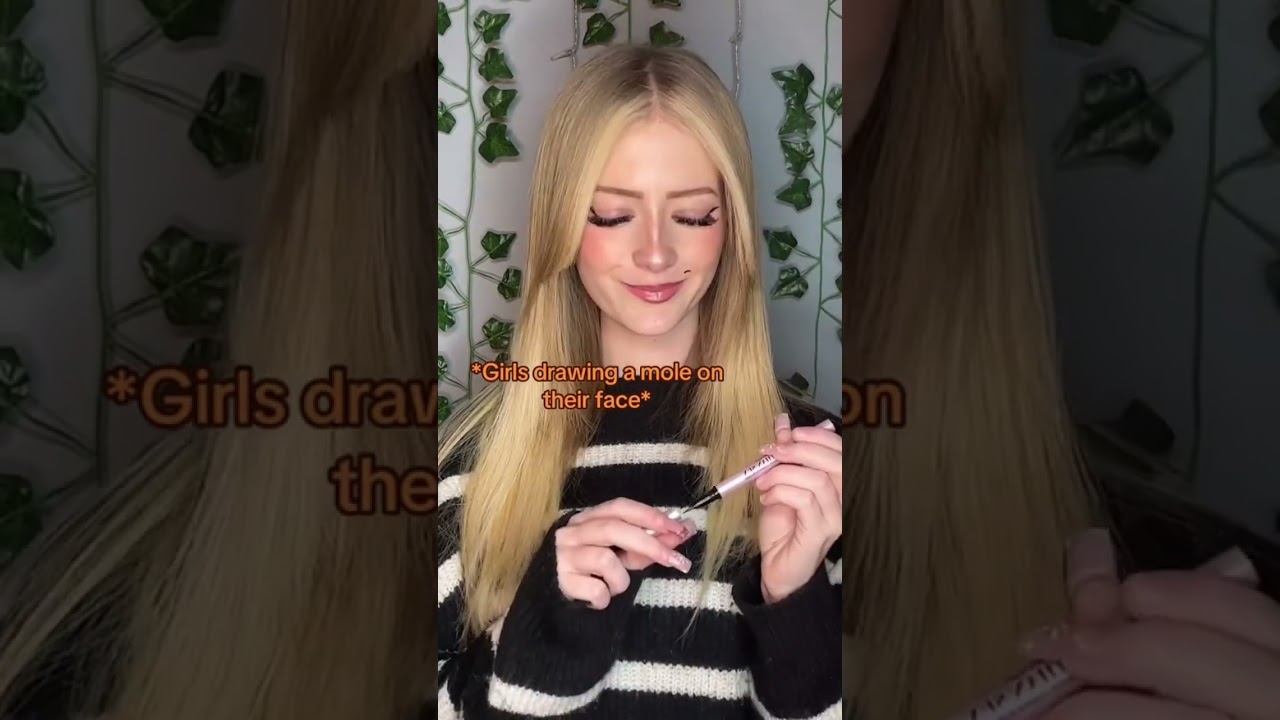 POV : girls drawing a mole on their face vs the girls trying to get rid of them #mole #insecure