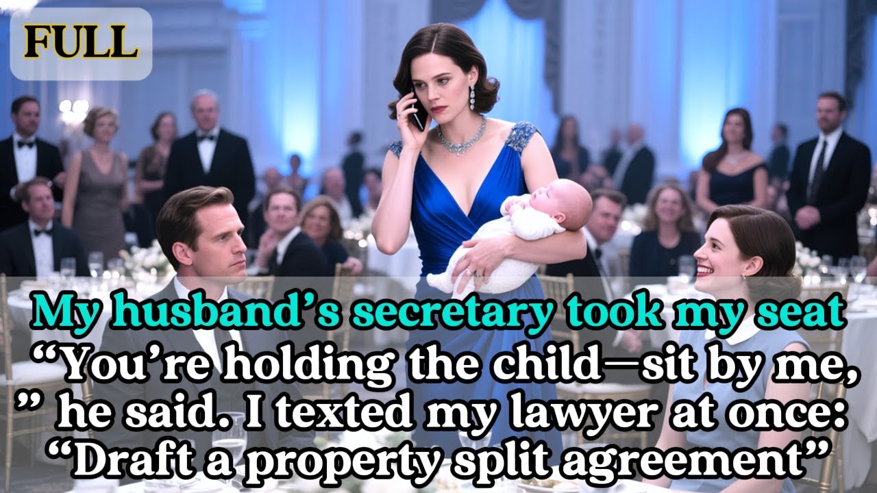 At the banquet, my husband’s secretary took my seat. “You’re holding the child—sit by me,” he said.