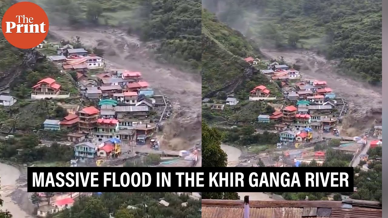 A Massive flash flood hit the Khir Ganga river in Uttarkashi, 50 people feared missing