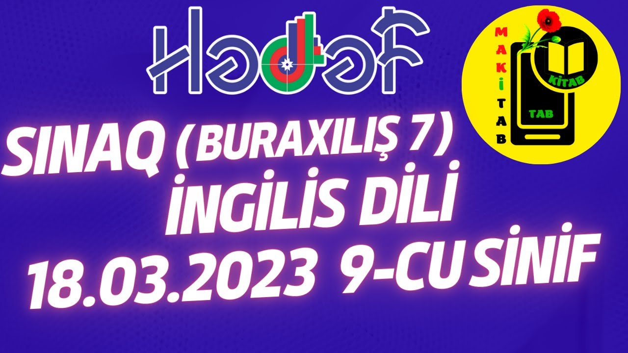 18.03.2023 Hədəf Sınaq 7 İngilis dili 9-cu sinif Buraxılış