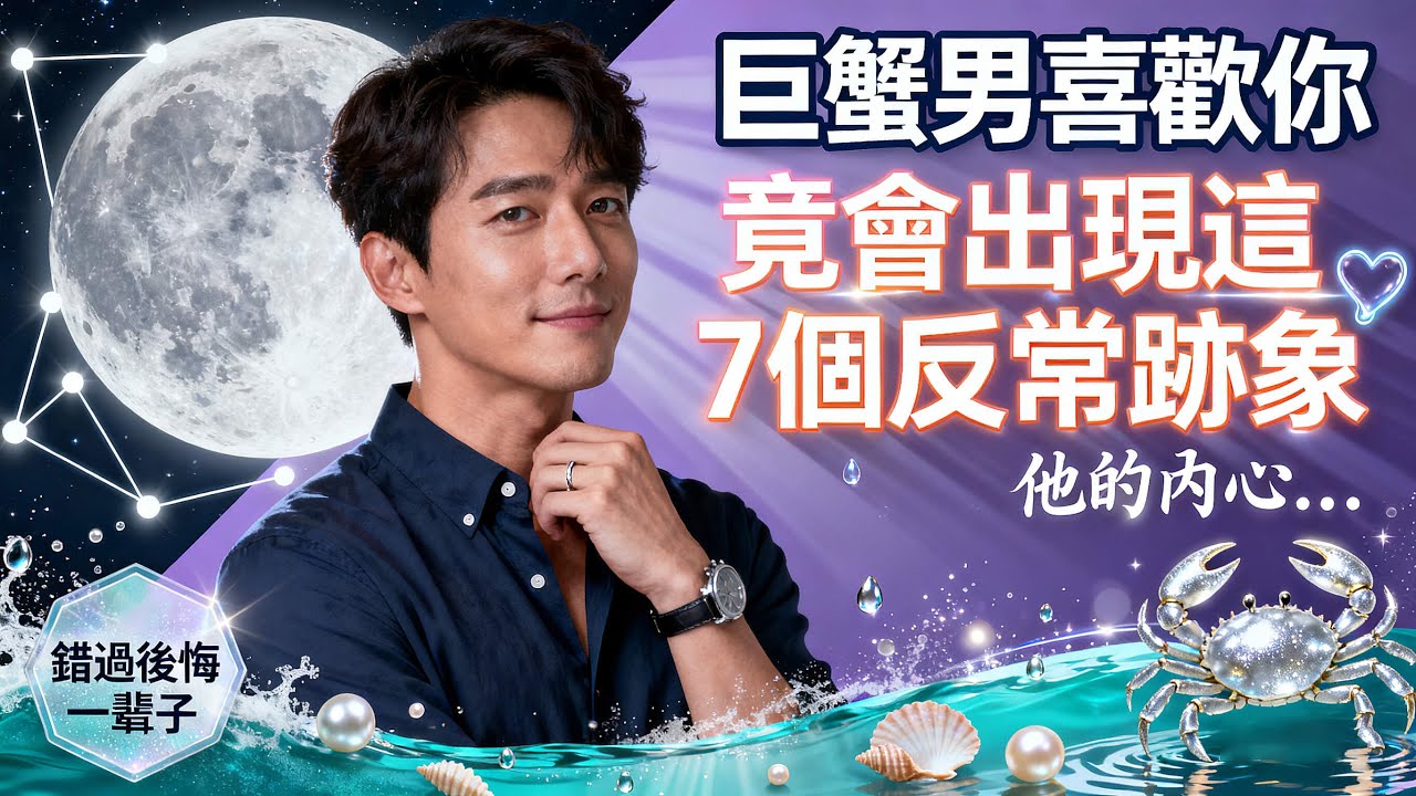 《巨蟹座男喜歡一個人》竟有這麼多秘密！揭露 7 個【驚人跡象】讓你瞬間看透他