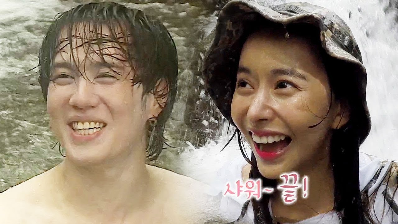 한보름·유겸, 묶은 때 한방 해결 ‘민물샤워’ @김병만의 정글의 법칙 350회 20190208