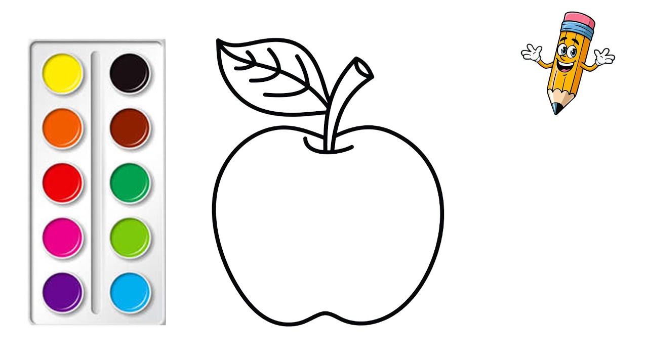 Tô Màu Trái Táo | How To Color An Apple | Bé Tô Màu #1