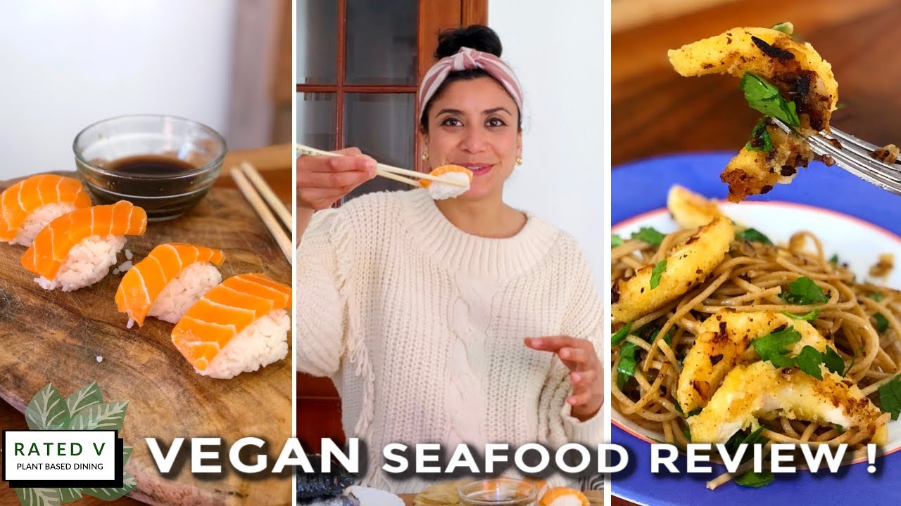 The VEGAN SEAFOOD Everyone is talking about! Vegan Product Review Shrimp, Sashimi Sushi & more!