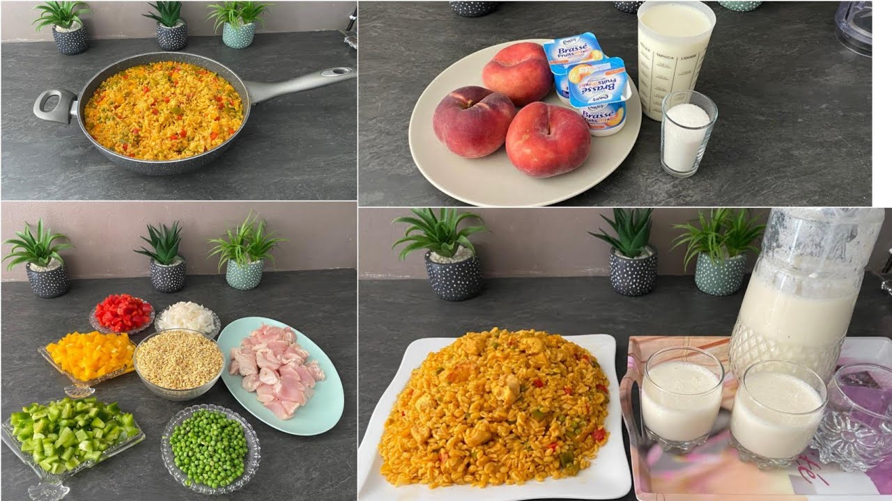Recette rif//  Iyathen s'yazid th rferfer (blé au poulet et poivrons)