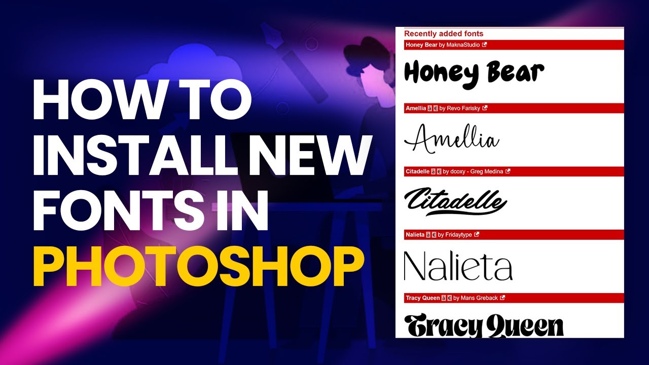 How To Download and INSTALL FREE NEW  Fonts in PHOTOSHOP | Step By Step Guide