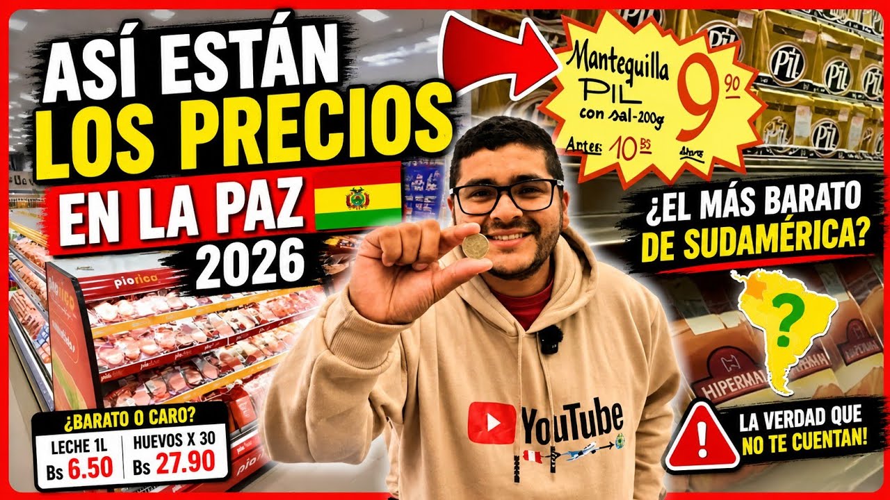 ¡Así es un SUPERMERCADO en BOLIVIA en el 2026! 🇧🇴 ¿TODO ESTÁ BARATO?😱
