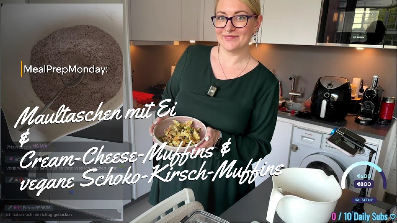 MealPrepMonday #5: Maultaschen mit Ei 🥚🥟 & Cream-Cheese-Muffins 🧁+ vegane Schoko-Kirsch-Muffins 🍫 🍒🧁