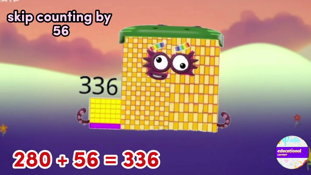 Mathblocks skip counting 54 to 58 |repeated addition| compilation