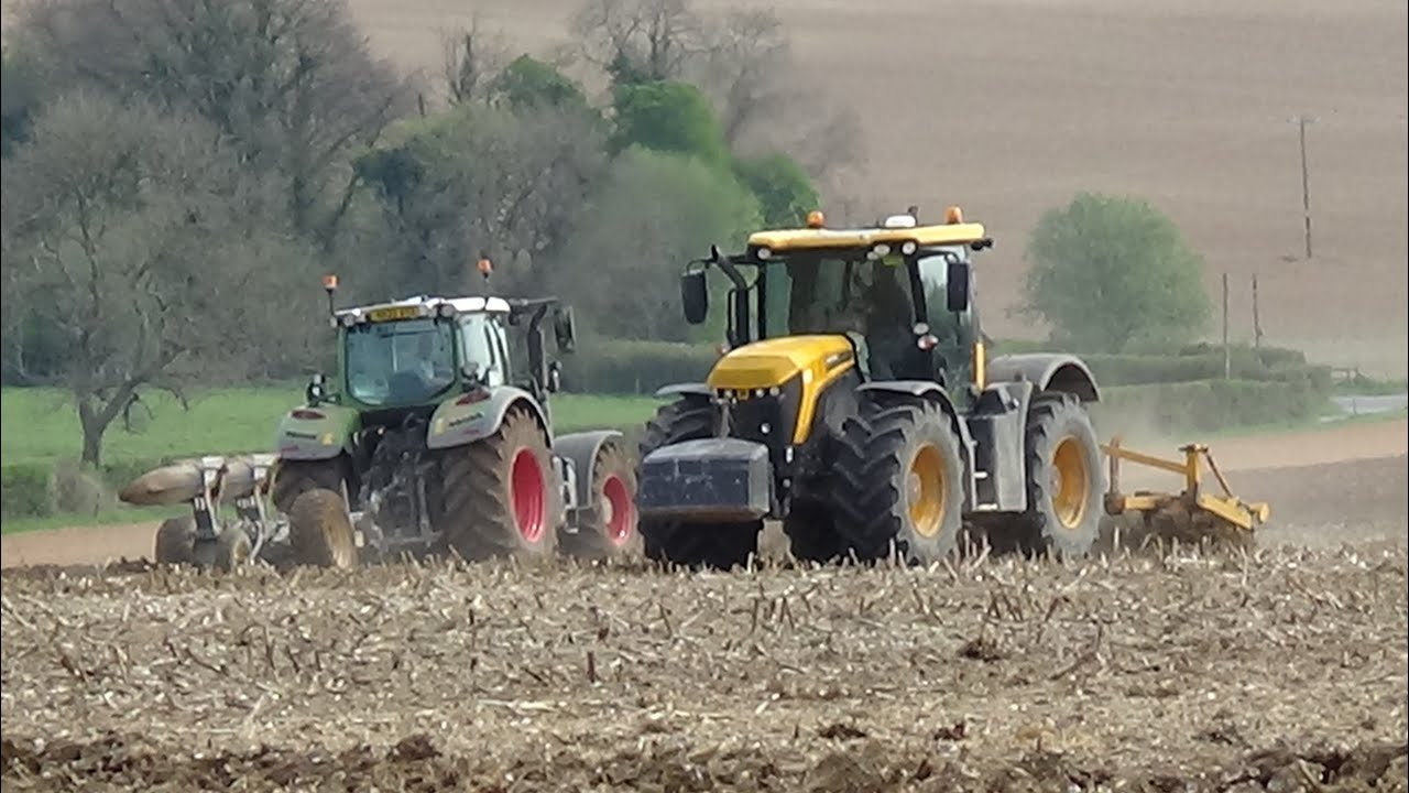 Ploughing and Flat lifting with New Fendt 724 gen 6, 7 furrow Overum plough and JCB Fastrac 4220