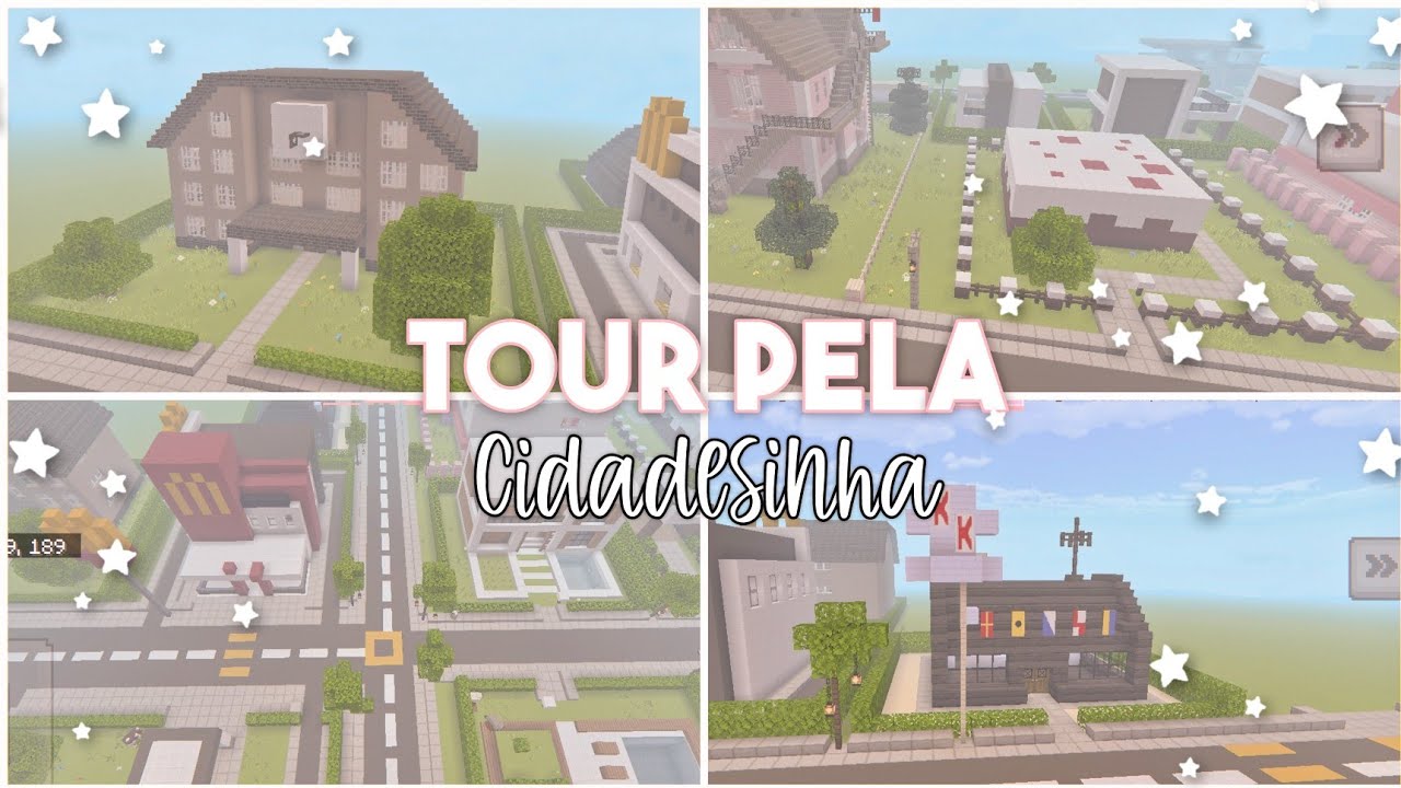 💗Tour pela minha cidade fofa no Minecraft !! |mcpe
