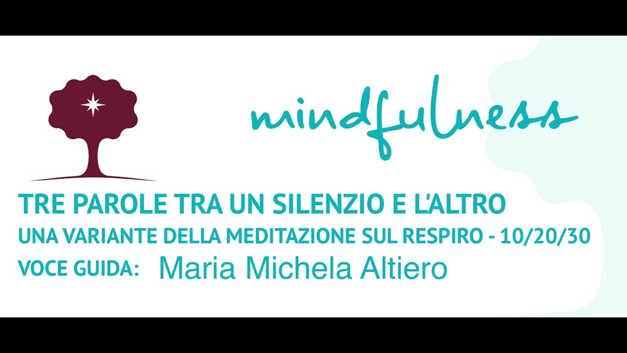 Tre parole tra un silenzio e l'atro - Una variante della meditazione sul respiro da 10/20/30 minuti