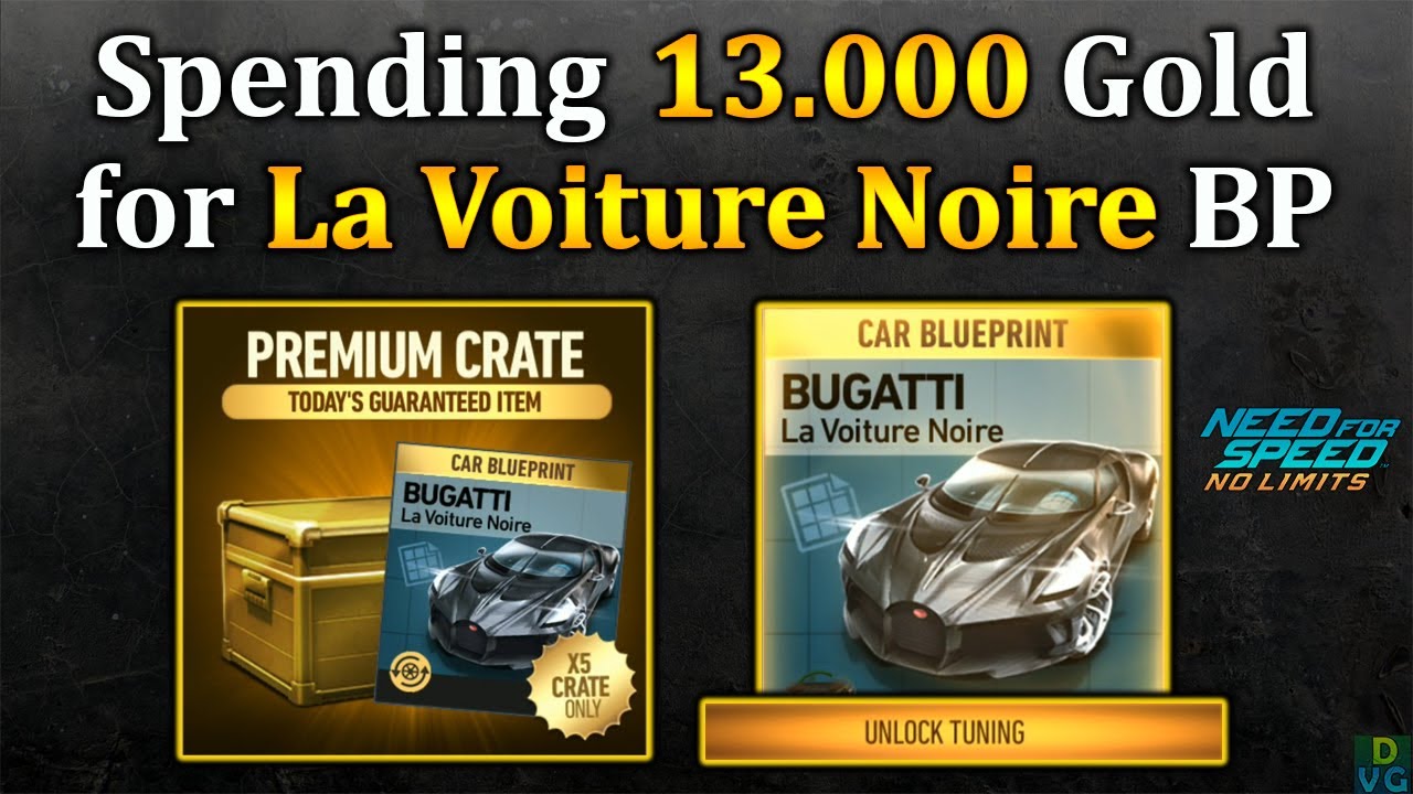 NFS No Limits | Spending 13K Gold for Bugatti La Voiture Noire BP + Tuning