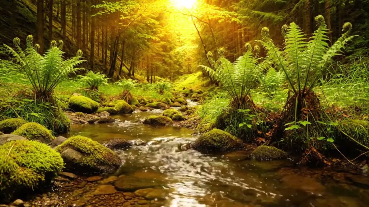 Soothing Rainy River Flow with Piano Music for Calm Sleep