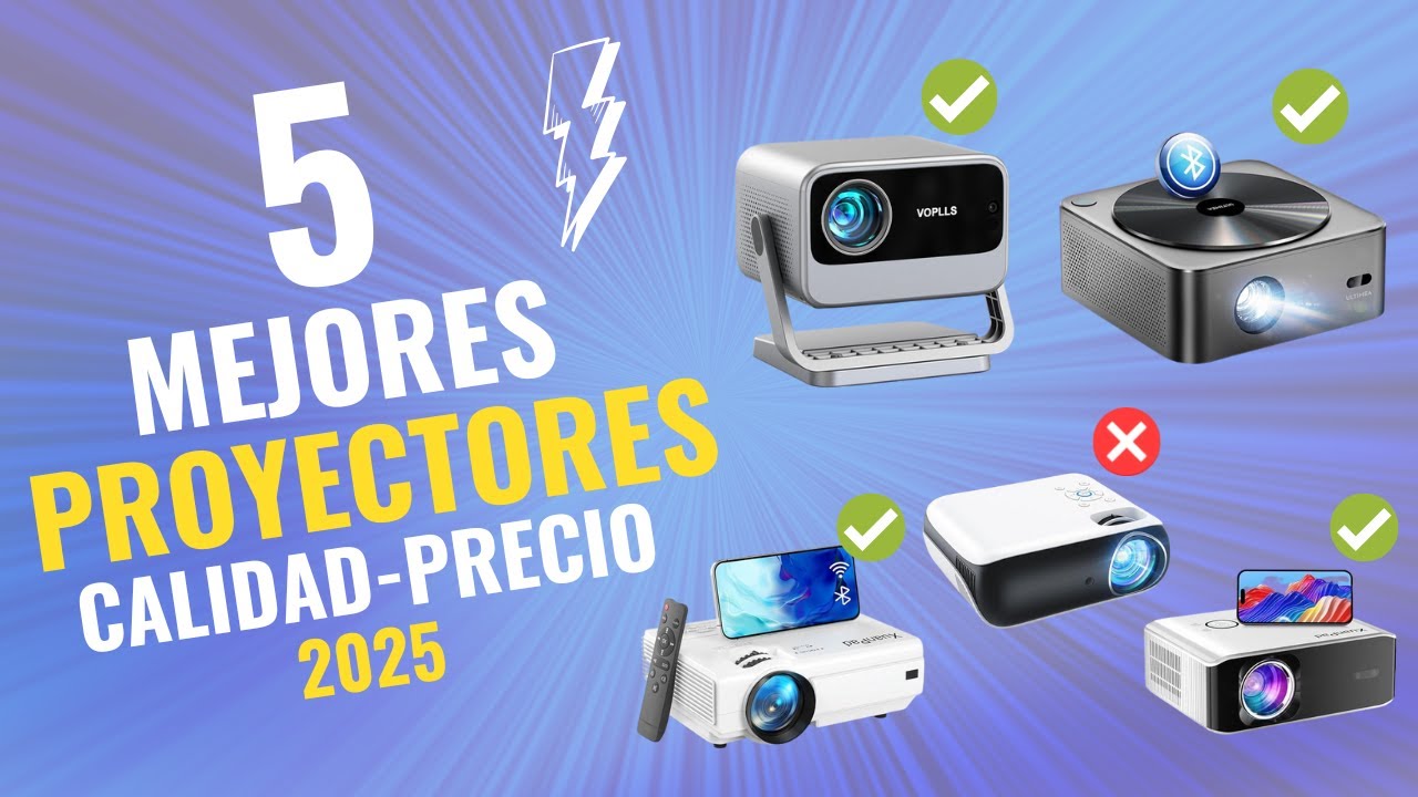 LOS 5 MEJORES PROYECTORES CALIDAD-PRECIO 2025 en Amazon 🔴 | Cine en Casa al Mejor Precio 🎥🔥