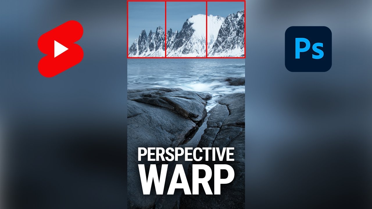 Make Mountains bigger with Perspective Warp in Photoshop #Shorts