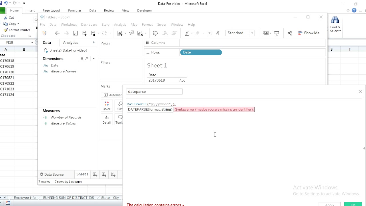 Tableau - Dateparse funtion use case || String to date conversion