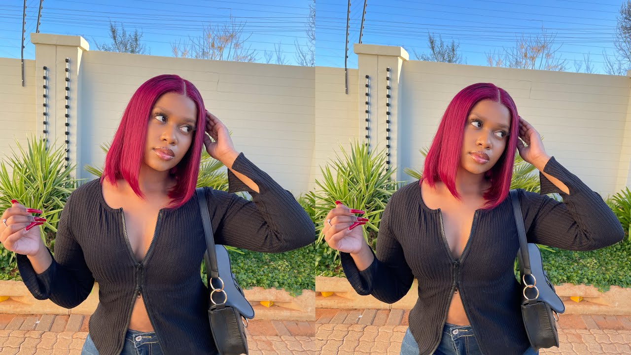 A BURGUNDY BABE | 10 inch BURGUNDY LACE FRONT BOB WIG ft. WORLDNEWHAIR | ONA OLIPHANT