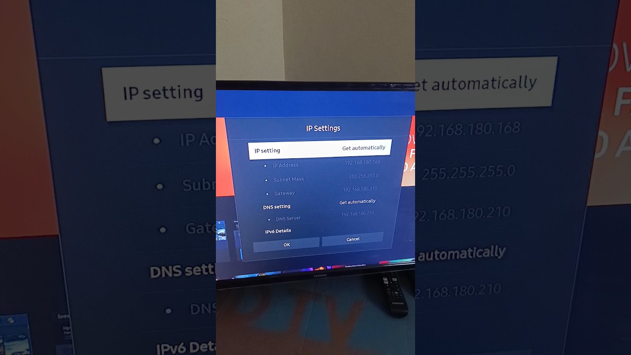 get IP address of wifi or hotspot on samsung smart tv #wifi #hotspot #shorts