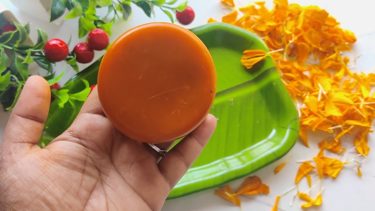 Homemade Skin Whitening Marigold Soap DIY Marigold Soap with Natural Flowers 🌸