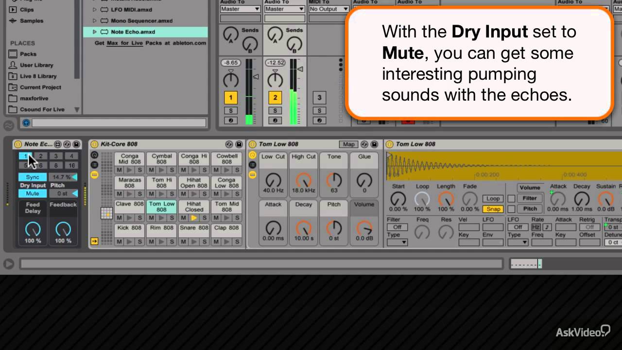 Live 9 206: Max For Live FX Explored - 23. Using Note Echo to Echo Out Your MIDI Notes