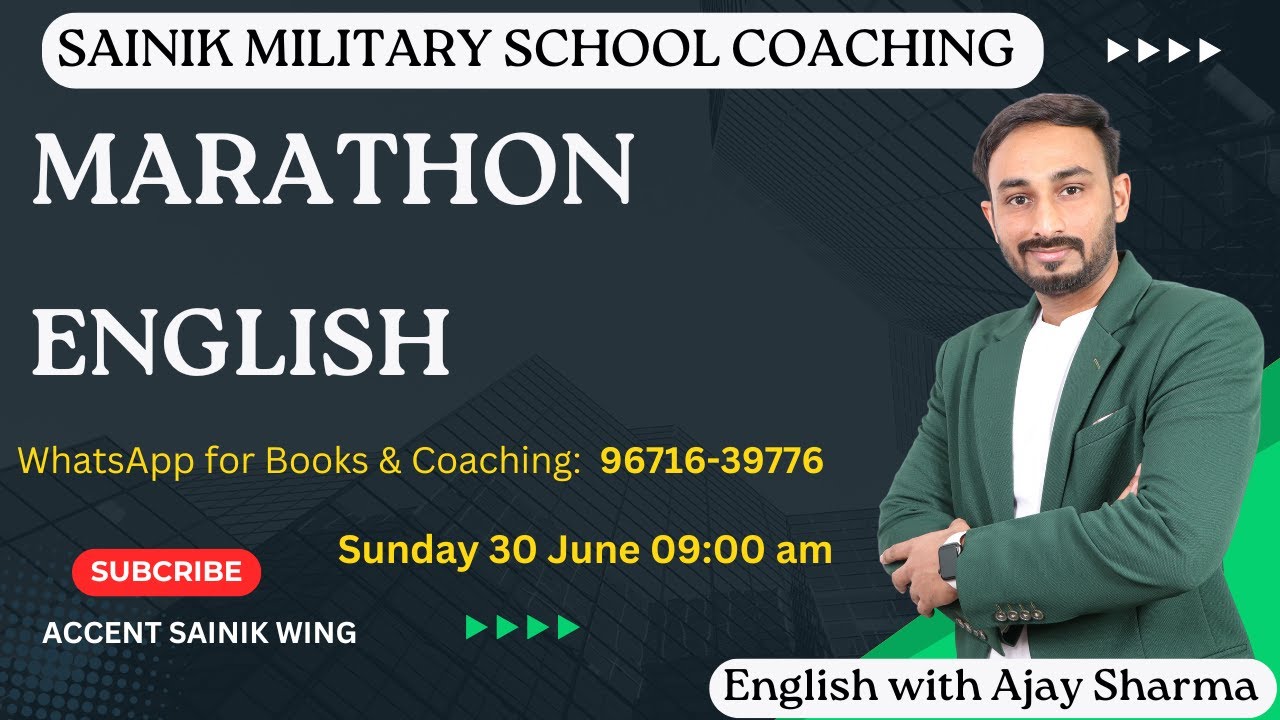 Marathon Class English | Sainik School Online Coaching | English Grammar for Sainik School Ajay Sir