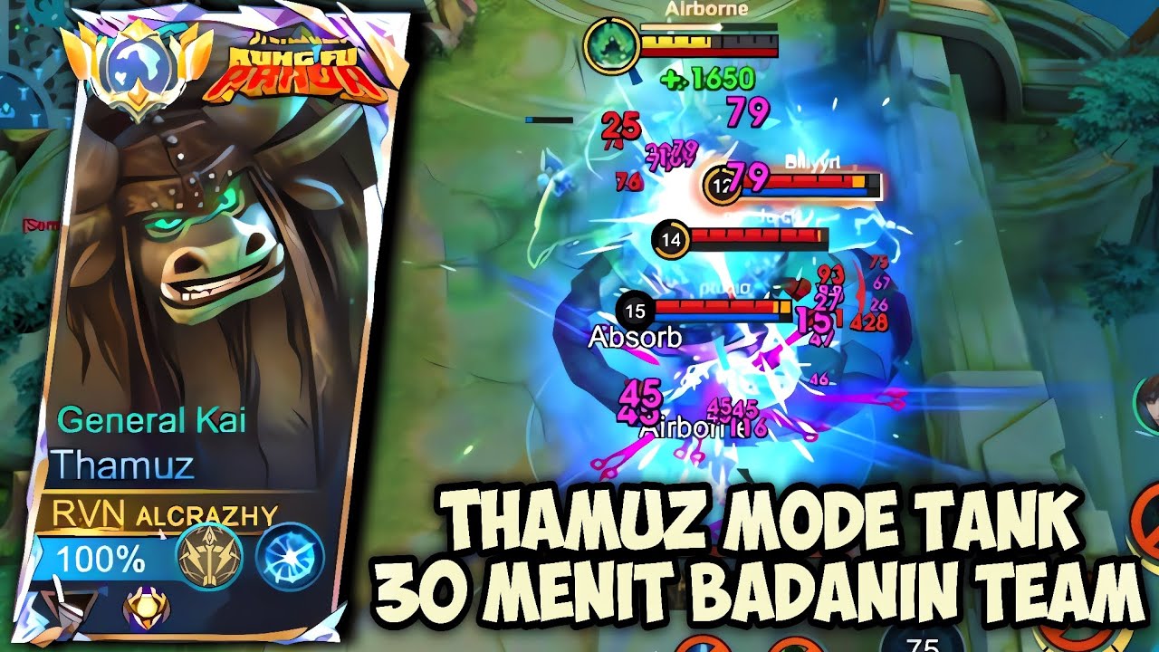 NYOBAIN 30 MENIT MAIN THAMUZ MODE TANK‼️ GAMEPLAY TOP GLOBAL THAMUZ - MLBB