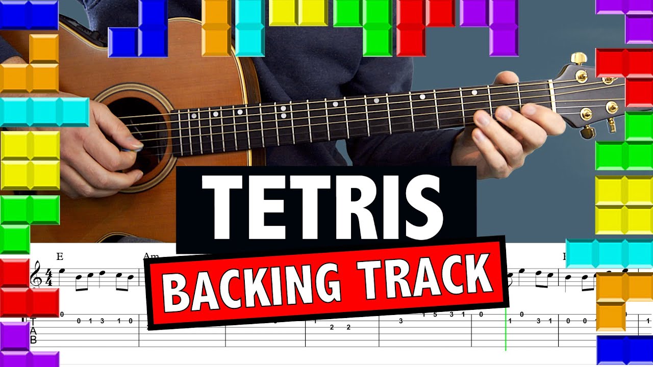 Tetris - Guitar Tutorial (BACKING TRACK)