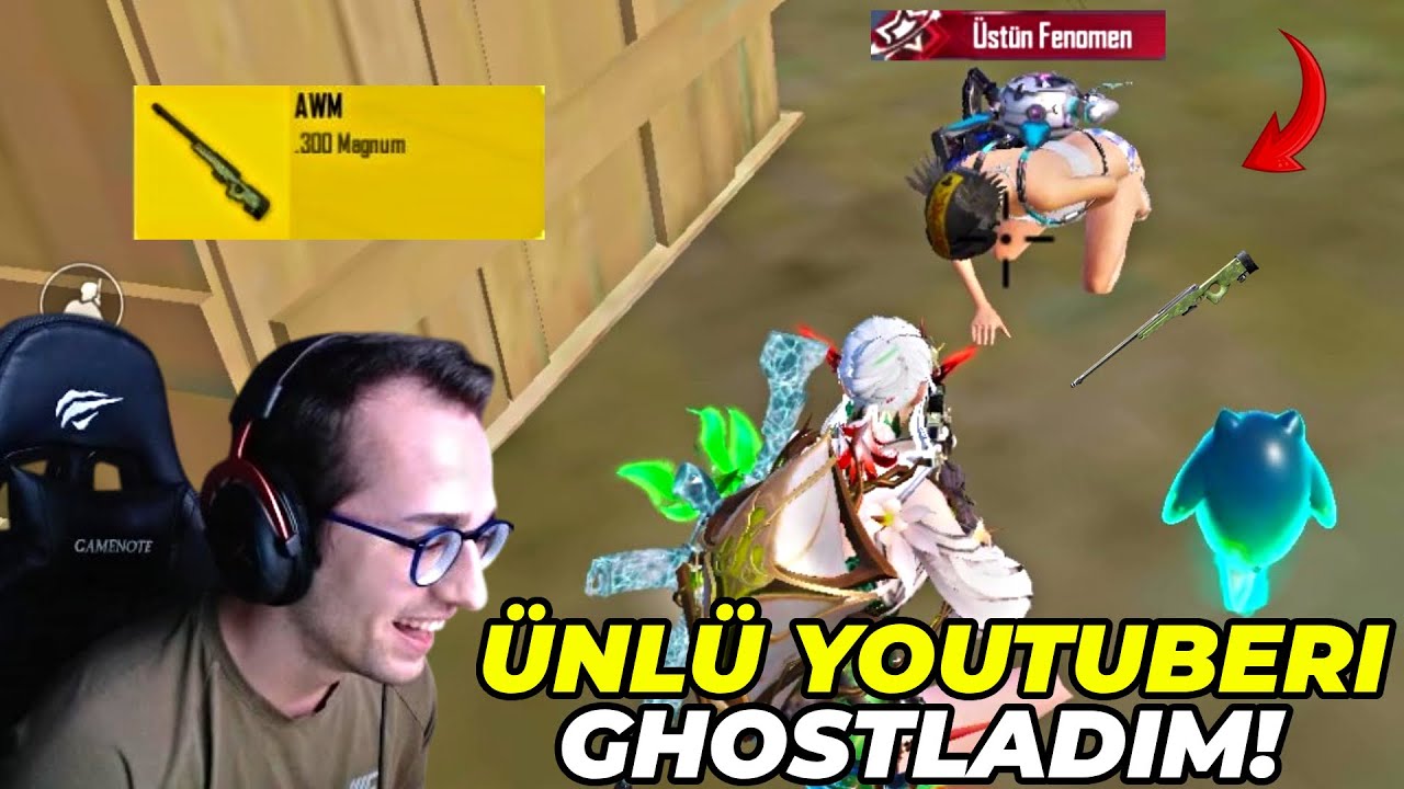 ÜNLÜ YOUTUBERI YAYINDA GHOSTLADIM! (AWM'SİNİ ÇALDIM) PUBG MOBILE