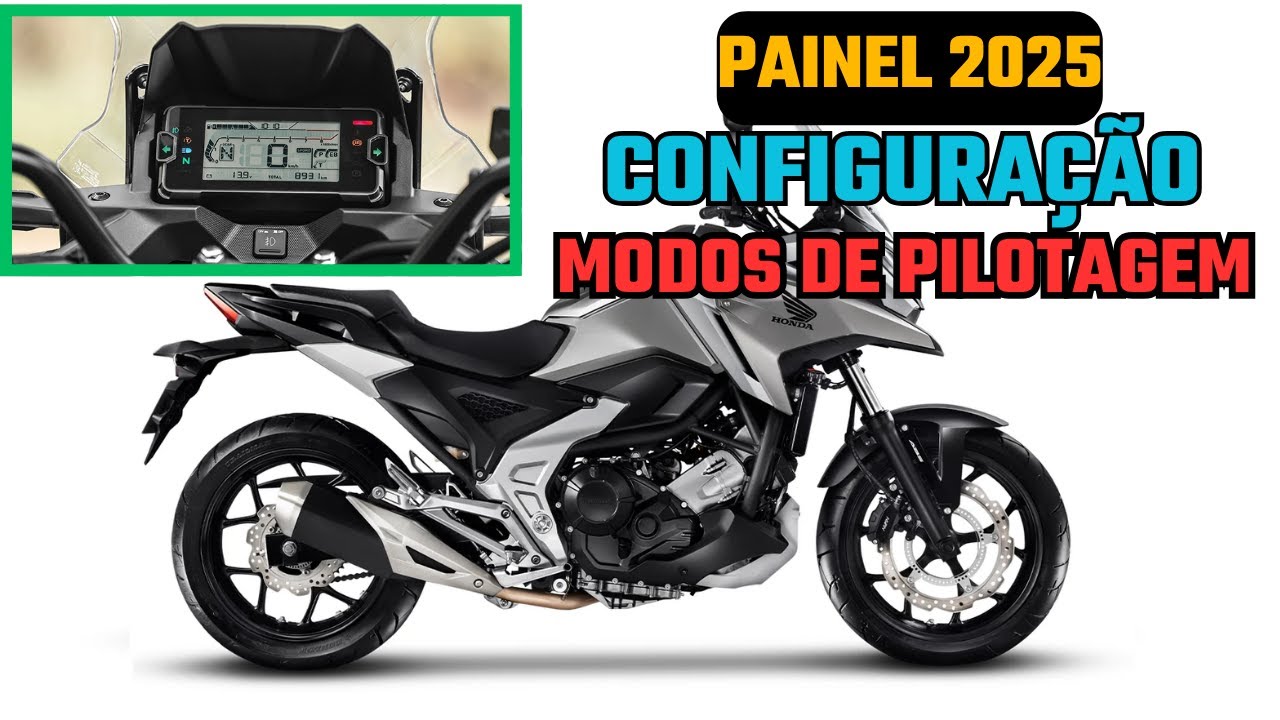 NC750x 2025  Painel Configuração  Modos de Pilotagem Ajustes Data e Hora Consumo DCT #nc750x