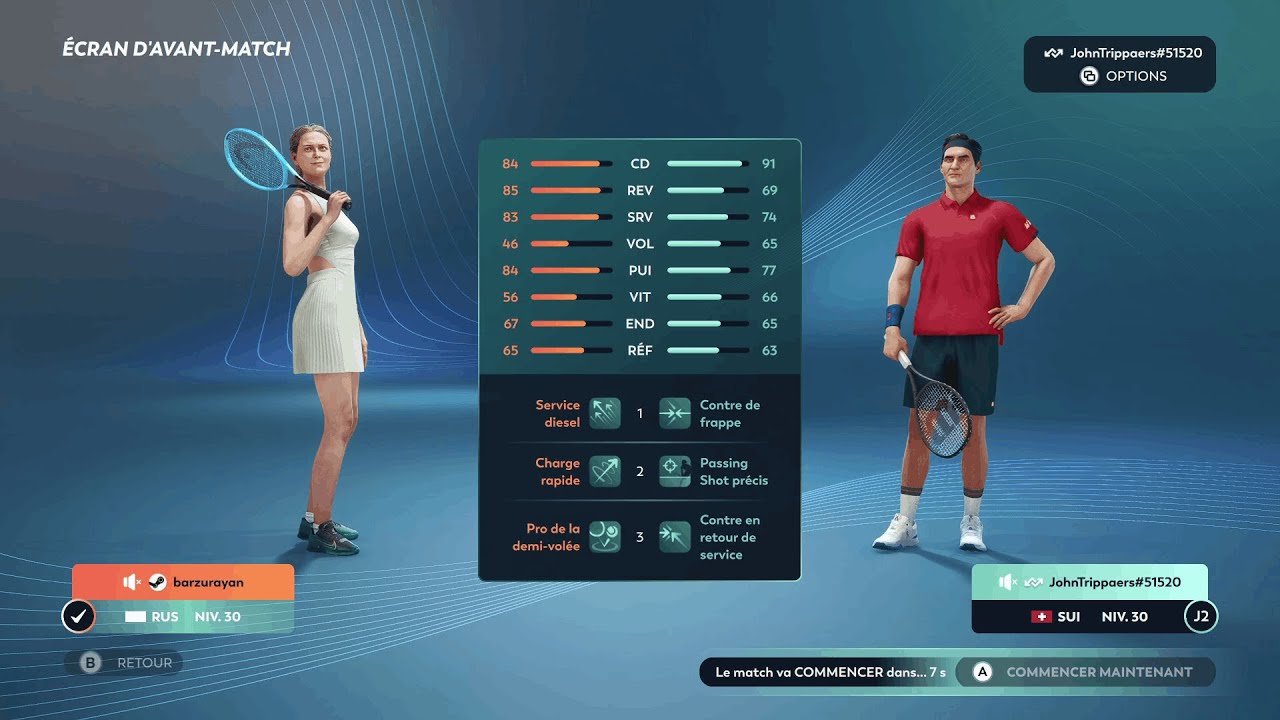 TopSpin 2K25 - PC - Sharapova vs. Federer - Online Exhibition (1080p HD)