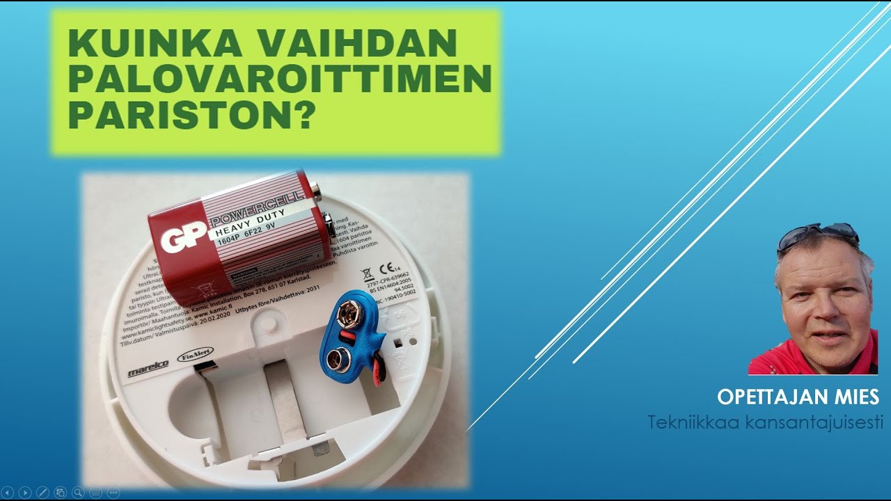 Miten vaihdan palovaroittimen pariston?