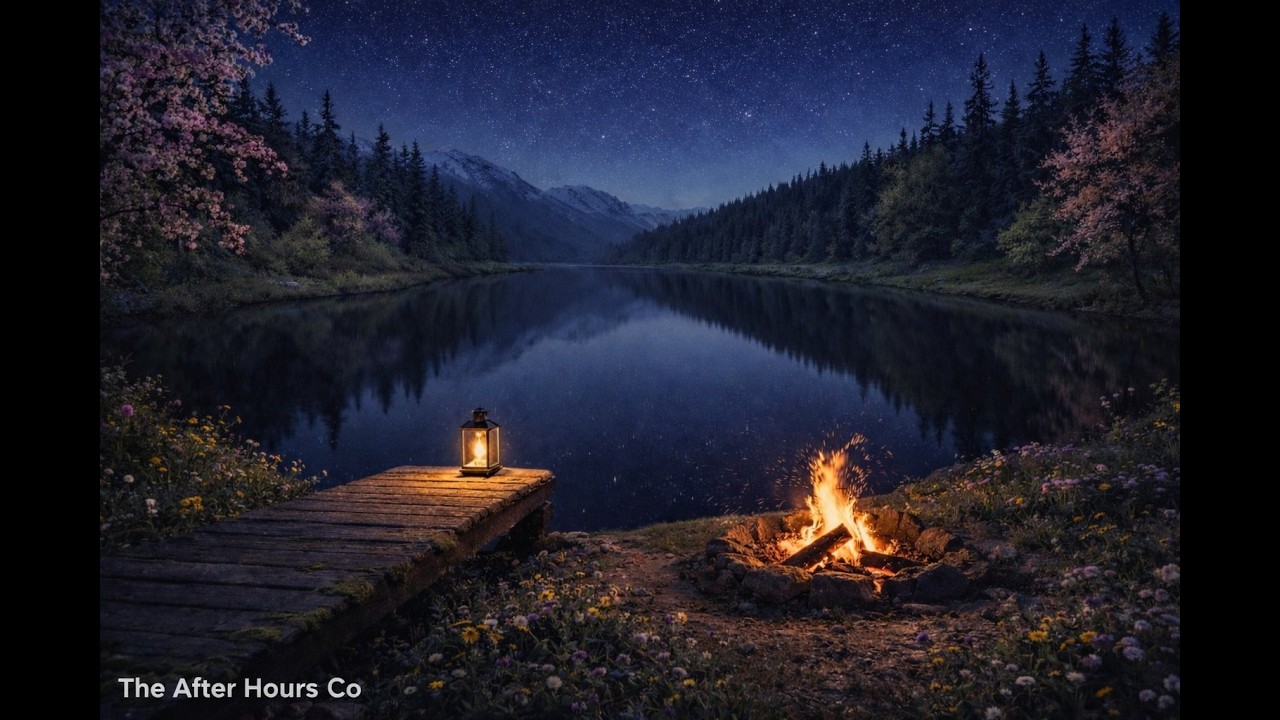 8 Hours of Crackling Campfire by a Peaceful Lake 🔥✨ Night Ambience