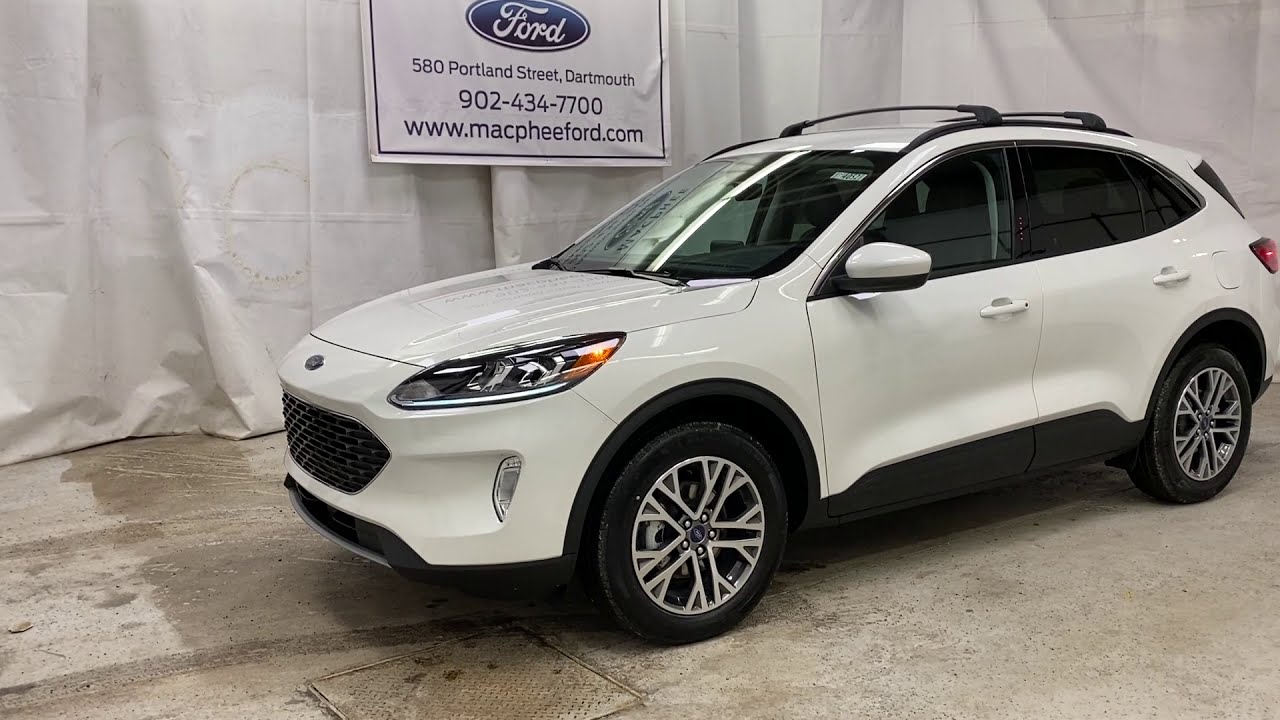 White 2021 Ford Escape SEL HYBRID Review   - MacPhee Ford