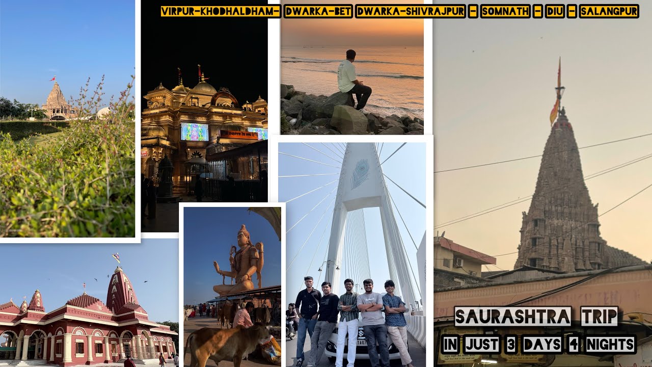 SAURASHTRA TOUR || IN JUST 3 DAYS - NAVSARI TO DWARKA-SOMNATH || ROAD TRIP 🚙 ~ GANDO GUJARATI VLOGS😁