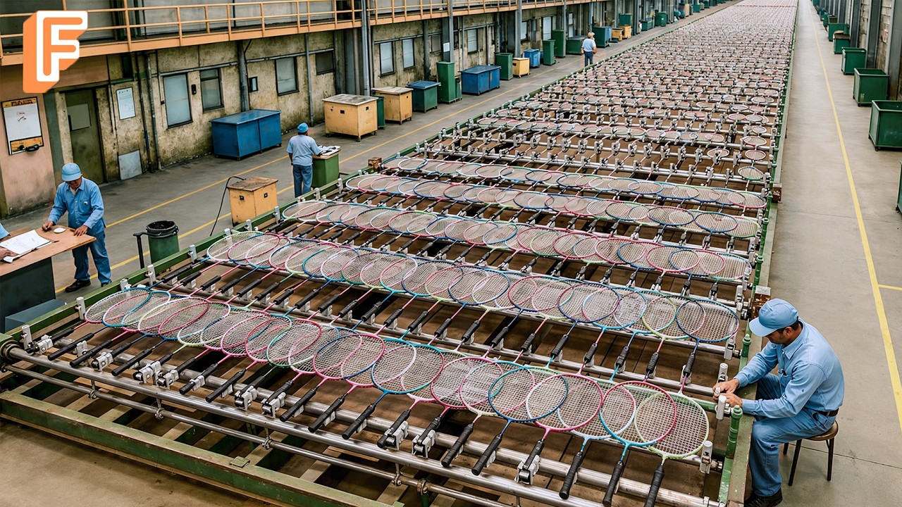 How Professional Badminton Rackets Are Made Inside Massive Production Line
