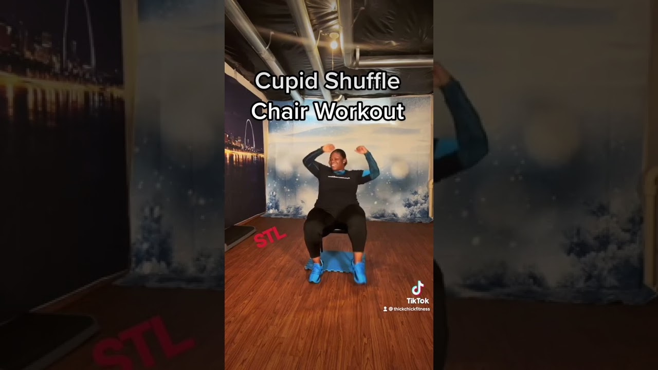 Cupid Shuffle Chair Workout. Follow for more Chair Workouts #funfitness #seatedcardio #chairworkout