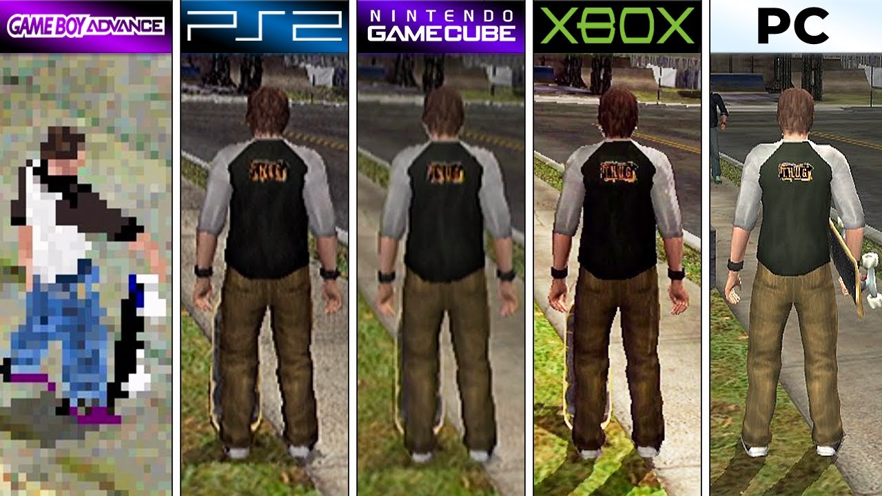 Tony Hawk's Underground (2003) GBA vs PS2 vs GameCube vs XBOX vs PC (Graphics Comparison)