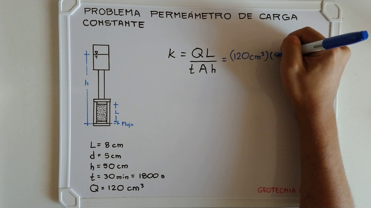 1) Ejercicio de permeabilidad, permeámetro de carga constante