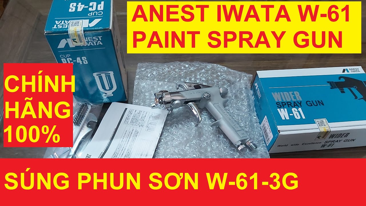 Súng phun sơn chính hãng W-61-3G Anest Iwata | Máy phun sơn W-61-3G
