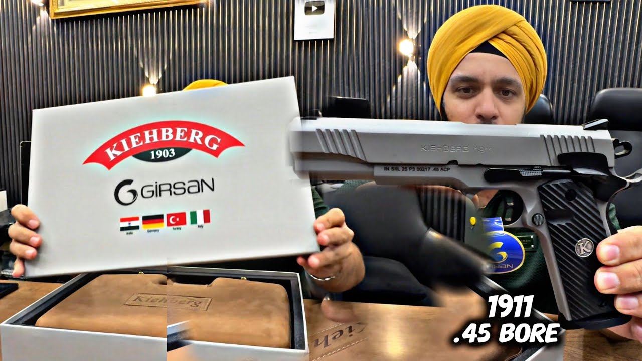 Kieberg 1911 .45 Bore Pistol Girson Stainless steel Available T  #shardagunhouse 