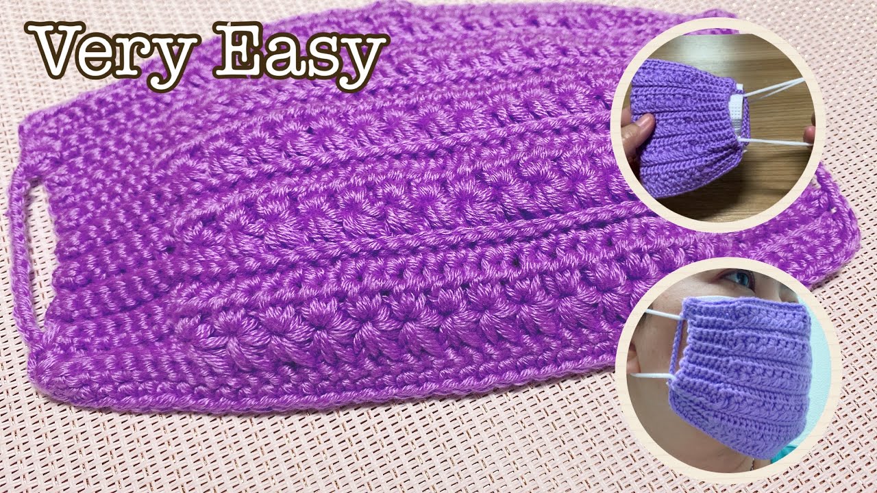 CROCHET : How to crochet face mask | Very easy for Beginners | ถักไหมพรม หน้ากากอนามัย