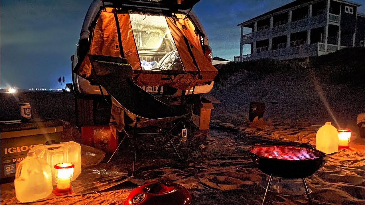 Truck Camping on Crystal Beach with the Tacoma