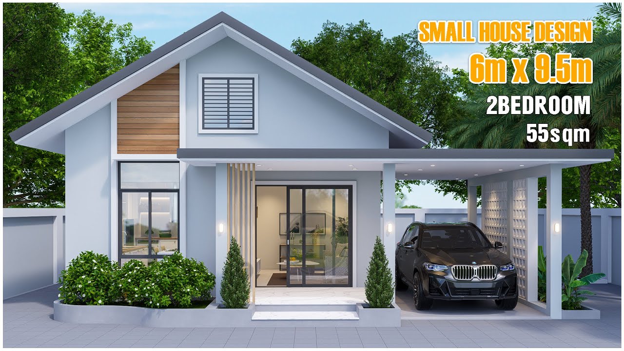 Beautiful Small House Design | 6m x 9.5m with 2Bedrooms (Simple Life)