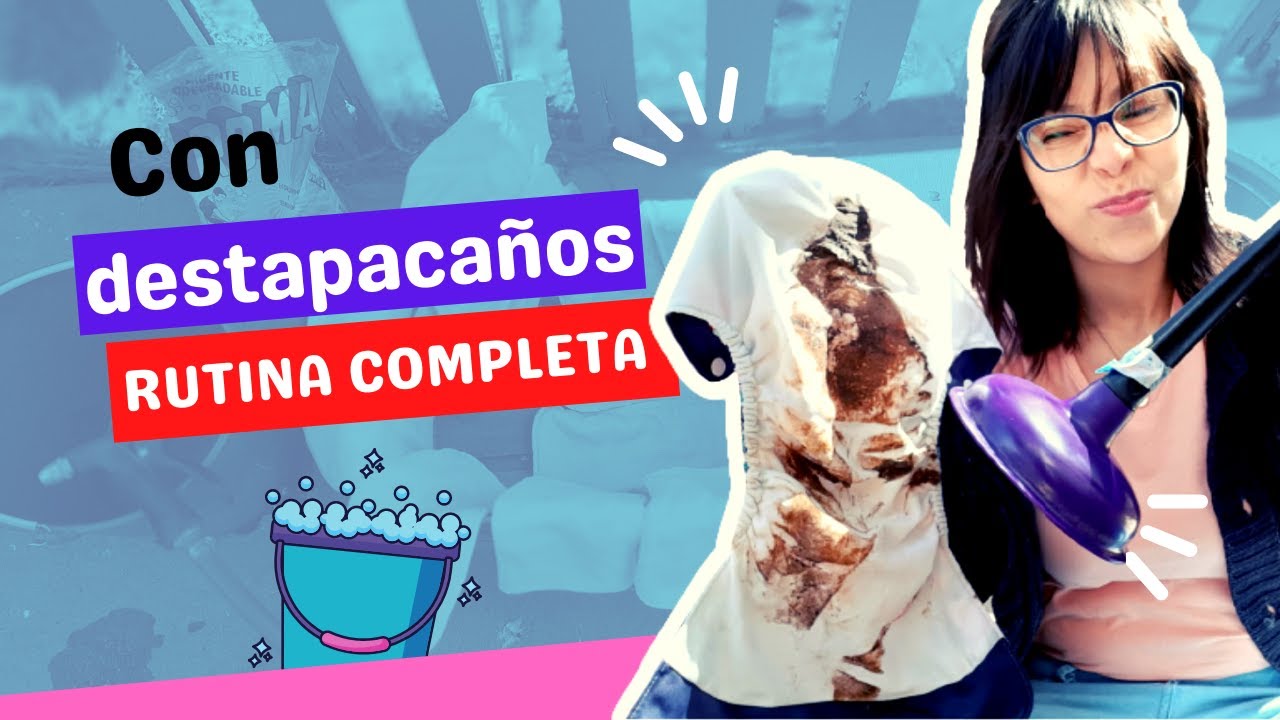LAVANDO PAÑALES DE TELA A MANO USANDO UN DESTAPACAÑOS💦🖐 | RUTINA COMPLETA