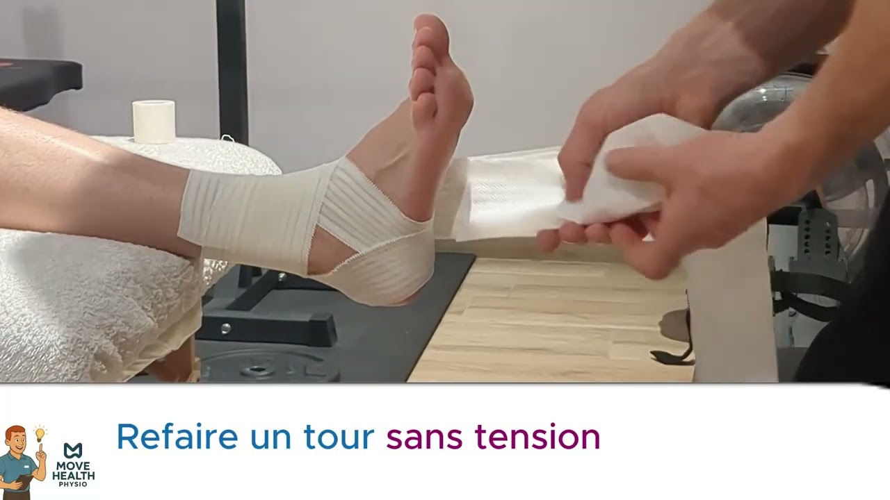 Strapping de cheville (ligament collatéral fibulaire) en 1 bande