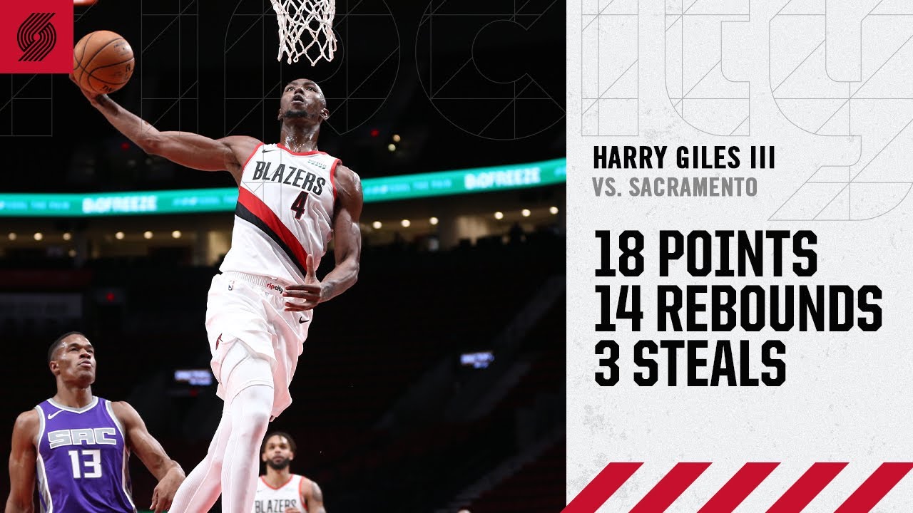 Harry Giles III (18 points, 14 rebounds) Highlights | Trail Blazers vs. Kings