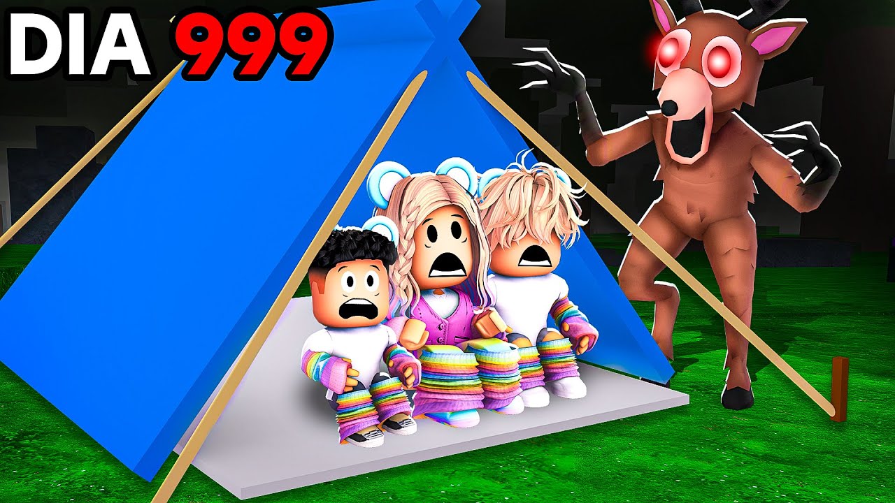 SOBREVIVI 99 NOITES NA FLORESTA EM UMA CABANA - ROBLOX