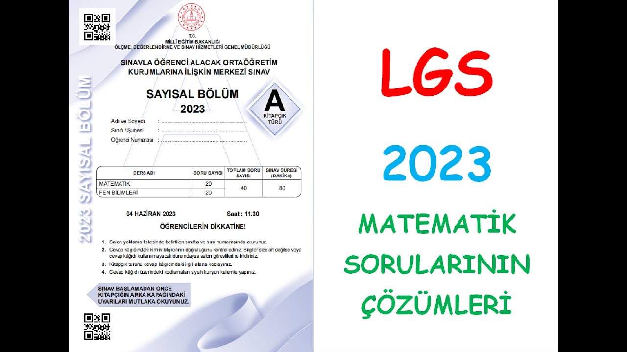 2023 LGS MATEMATİK SORULARININ ÇÖZÜMLERİ