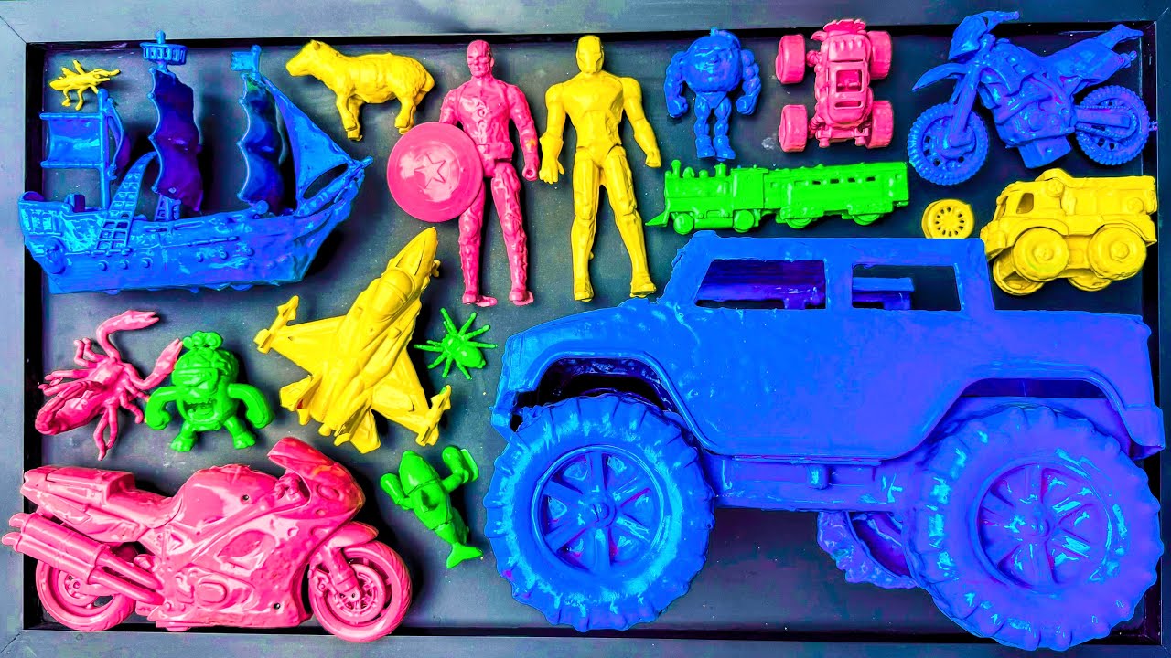 Membersihkan mobil mobilan, mobil monster, motor balap, pesawat tempur, kapal laut, dan anomali